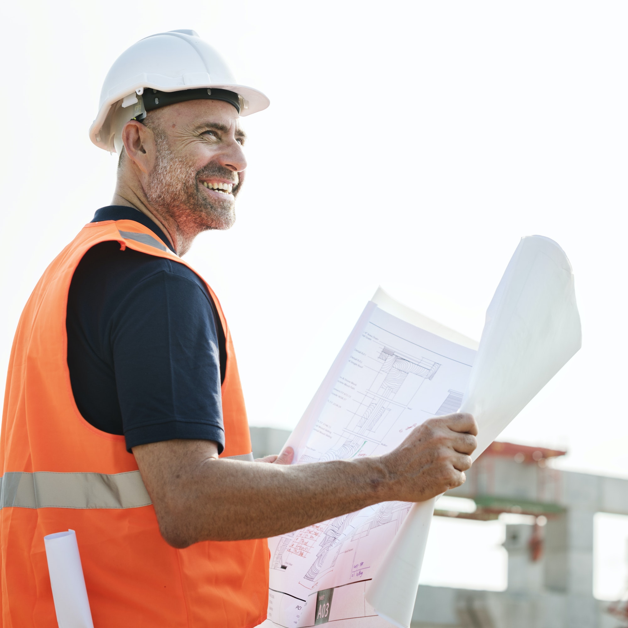 Site engineer on a construction site